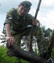 Two Russian soldier boys out on patrol