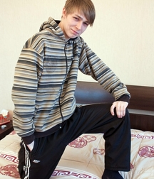 young male poses