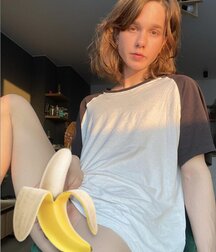 Cute femboy with long hair