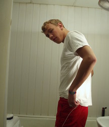 hot blonde taking a shower