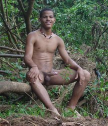 Guys relaxing in nature