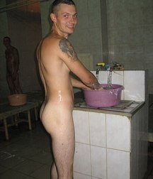the shower in the Russian barracks