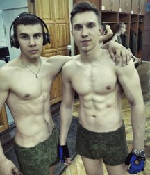 Russian military in underwear