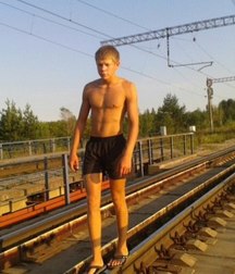 on the train tracks