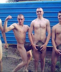 Russian soldiers relax