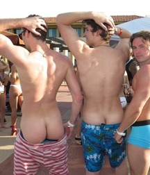 with the pants down