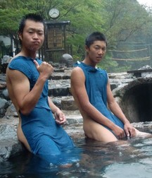 Japanese boys at the spa