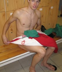caught naked in the locker room