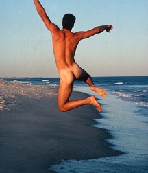 on the beach naked