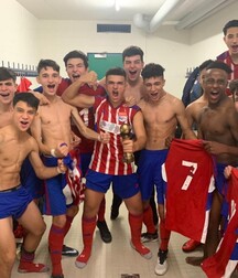 Soccer team celebrate twink tube 
