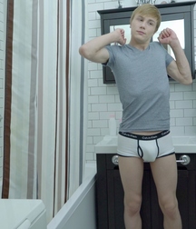 Perfect twink boy jerk off in the bathroom