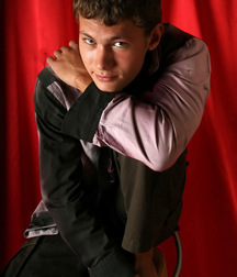 Twink Eddie in red gay porn