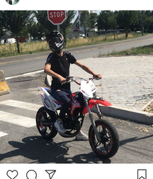 Teen bad boy Playing with motocycle 