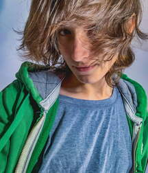 Green color cute boys twink tube