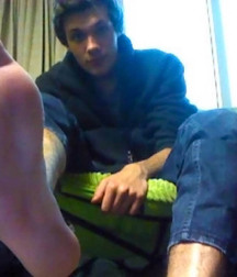 Under boys sweaty feet