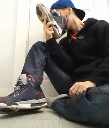 Socks feet sneakers