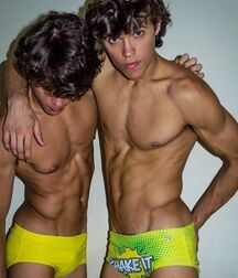 Surfer and beach boys