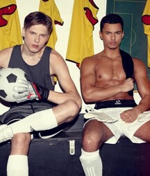 Soccer and football boys
