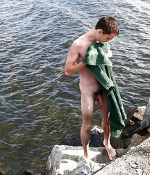 Nude guys in outdoors