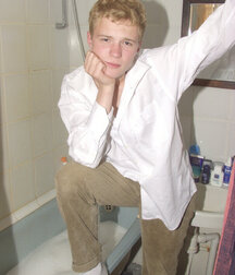 Sweet blond smooth Brit twink soapy bath cum boys porn