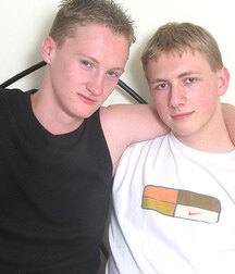 Two cute blond twinks having oral and anal boys porn