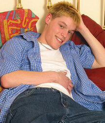 Such a cute sweet blond on blue sheets boys porn