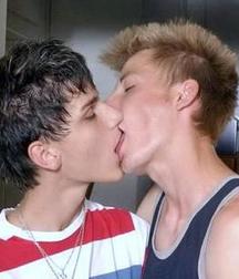 Boys in love kissing
