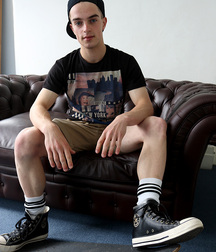 Gay porn twinks show their big cocks skater