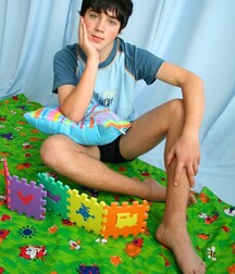 Lucas legal age gay porn model shows off cum