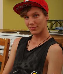 Skinny teenager solo session in the kitchen boys porn