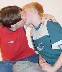 A blond boy and a brunette teen have hot sex porn