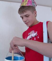 Painter teen boy Alick shows off boys porn