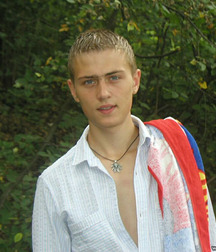 Teen Boris first takes a bath in the river and then boys porn