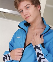 Cute blond lad Logan Lech solo session boys porn