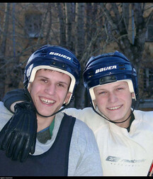 Ice hockey team has fun after the game gay porn