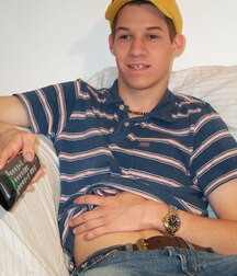 Cute Jaysen wanks & cums on sofa boys gay porn