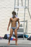 Smooth tanned grey speedo 1