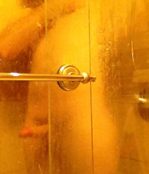 In the shower :D