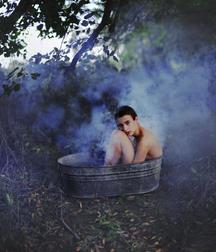 Male nude form in color