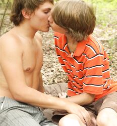 Twinks Dillion and Xander in the wood´s Gay Porn Couple 