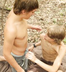 Twinks Dillion and Xander in the wood´s Gay Porn Couple 