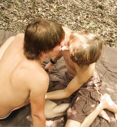 Twinks Dillion and Xander in the wood´s Gay Porn Couple 