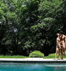 Wild mens in woodlands 