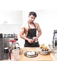 muscle Asians flex guys gay men 