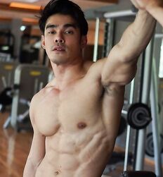 muscle Asians flex guys gay men 