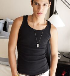 Latino twink big cock shows off gay porn model