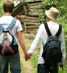 Leshas and Taras gay hiking tour Porn Gay