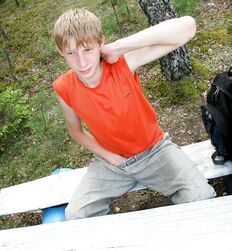 Gayboy Mark jerks off at rest area solo Gay Porn 