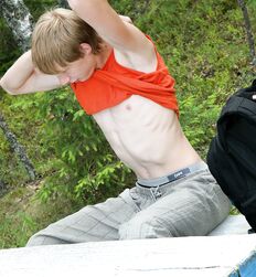 Gayboy Mark jerks off at rest area solo Gay Porn 