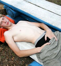 Gayboy Mark jerks off at rest area solo Gay Porn 